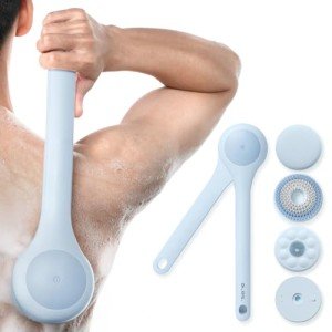 Electric Body Brush with Dual Handles & 3 Heads