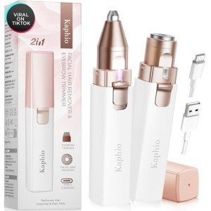 KAPHIO 2-in-1 Rechargeable Facial Hair Remover