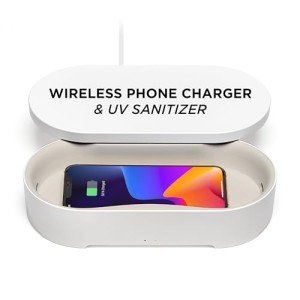 UV Phone Sanitizer & Fast Wireless Charger - White