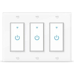 Smart WiFi Light Switch - 3 Gang, Alexa & Google Compatible