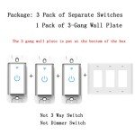 Smart WiFi Light Switch - 3 Gang, Alexa & Google Compatible