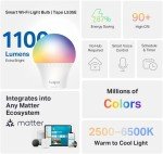 Smart WiFi Light Bulbs with 16M Colors (2-Pack)