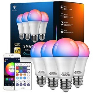 Smart Color Changing LED Bulbs with Remote - 4 Pack