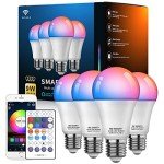 Smart Color Changing LED Bulbs with Remote - 4 Pack