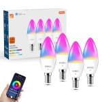 Smart Color-Changing LED Candelabra Bulbs, 4 Pack