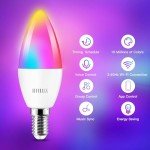 Smart Color-Changing LED Candelabra Bulbs, 4 Pack