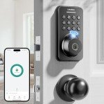 Ulecoce Keyless Fingerprint Deadbolt with Handle