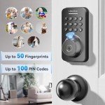 Ulecoce Keyless Fingerprint Deadbolt with Handle