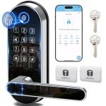 Fingerprint Smart Lock with Keypad Access - Silver