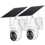2 Pack 2K Solar Wireless Outdoor Security Cameras
