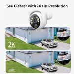 2 Pack 2K Solar Wireless Outdoor Security Cameras