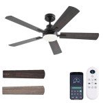 JSAITEE 52" Smart Ceiling Fan with Remote & App