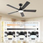 JSAITEE 52" Smart Ceiling Fan with Remote & App