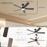JSAITEE 52" Smart Ceiling Fan with Remote & App