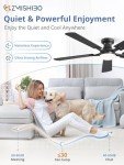 Smart 52-Inch Ceiling Fan with Dimmable Light