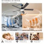 JSAITEE 52" Smart Ceiling Fan with Remote & App