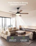 Smart 52-Inch Black Ceiling Fan with Remote