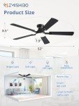 Smart 52-Inch Ceiling Fan with Dimmable Light