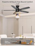 Modern 52'' Ceiling Fan with Lights & Remote