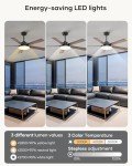 Smart 52-Inch Black Ceiling Fan with Remote