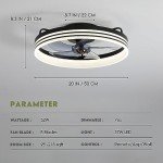 Smart Flush Mount Ceiling Fan with Lights - 20" Black