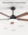 Smart 52-Inch Black Ceiling Fan with Remote