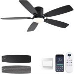 52-Inch Black Ceiling Fan with Remote and Light
