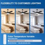 Smart 52-Inch Ceiling Fan with Lights and Remote