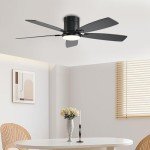 52-Inch Black Ceiling Fan with Remote and Light