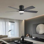 52-Inch Black Ceiling Fan with Remote and Light