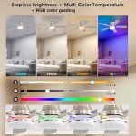 RGB Dimmable Ceiling Fan with Remote Control