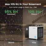 Waykar 70 Pint Smart Dehumidifier for Large Spaces