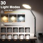 Dimmable LED Desk Lamp with Clamp and Color Modes
