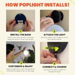 Rechargeable LED Wall Sconce with App Control