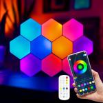 RGB Hexagon LED Wall Light Panels - 10 Pack