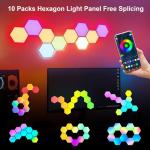 RGB Hexagon LED Wall Light Panels - 10 Pack