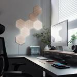 Hexagon Wood Look Smart LED Wall Lights