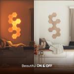Hexagon Wood Look Smart LED Wall Lights