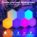 RGB Hexagon LED Wall Light Panels - 10 Pack
