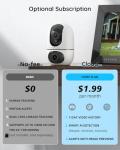 virtavo XD1 Indoor Security WiFi Camera, Wireless, Dual-Lens 360° PTZ Baby Monitor & Pet Cam, Motion Tracking, 2-Way Audio, Night Vision, Cloud/SD Storage, Phone App, Plug-in Power