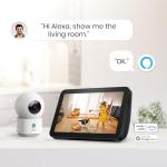 AOSU 2K Security Camera Indoor, Baby Monitor Pet Camera 360-Degree for Home Security with 2.4 GHz Wi-Fi Router, One-Touch Call, Smart Motion Tracking, IR Night Vision, Compatible with Alexa