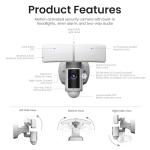 Feit Electric SEC5000/CAM/WIFI Outdoor LED Smart Security Camera with Motion Sensor, 2-Way Audio, 5000 Lumens Floodlight, Works with Alexa and Google Asst, Alarm, Hardwired, Updated Version of SEC3000