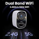 2025 Upgraded 2K Security Cameras Wireless Outdoor, Free Cloud Storage & Local SD Card Support, 1-6 Months Battery Life, Waterproof, 2-Way Talk, AI Motion Detection Spotlight Siren Alarm Camera