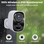 2025 Upgraded 2K Security Cameras Wireless Outdoor, Free Cloud Storage & Local SD Card Support, 1-6 Months Battery Life, Waterproof, 2-Way Talk, AI Motion Detection Spotlight Siren Alarm Camera