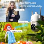 SOVMIKU 2CQ1 AI 2K Solar Security Camera Wireless Outdoor, Battery Powered,Two Way Audio,Motion Detection, 360° View,Easy to Setup,Color Night Vision,Audible Flashlight Siren,180 Days Exchange Policy