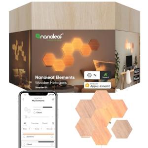 Hexagon Wood Look Smart LED Wall Lights