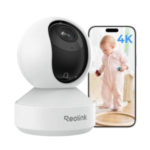 REOLINK Smart 4K UHD Pan & Tilt Dual-Band Wi-Fi 6 Indoor Security Camera with 3X Optical Zoom, Auto-Tracking, People/Pet Detection, Crying Sound Detection, Privacy Mode, and Bluetooth Setup, E1 Zoom