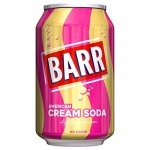 BARR since 1875, 24 Pack American Cream Soda, Zero No Sugar Sparkling Soft Drink with a Creamy Taste of American Cream Soda, "Fizzingly Fun" - 24 x 330ml Cans