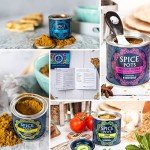 Curry Night Kit by Spice Pots - 100% Natural Ingredients - 4 x 40g Spice Blends - 8 Curry Recipe Booklet - Korma, Bhuna, Goan & Indian Tandoori Vegan Curry Powder - Cooking Gifts for Women & Men
