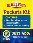 Old El Paso Tortilla Pockets Wrap Mexican Fajita Kit, 375g